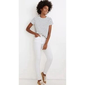 Madewell Women 25 10'' High-Rise Skinny Jeans In Pure White AJ233 Preppy Fairy